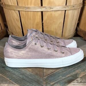 Converse Chuck Taylor All Star OX Dusty Rose Gold Metallic Suede Shoes Womens 6